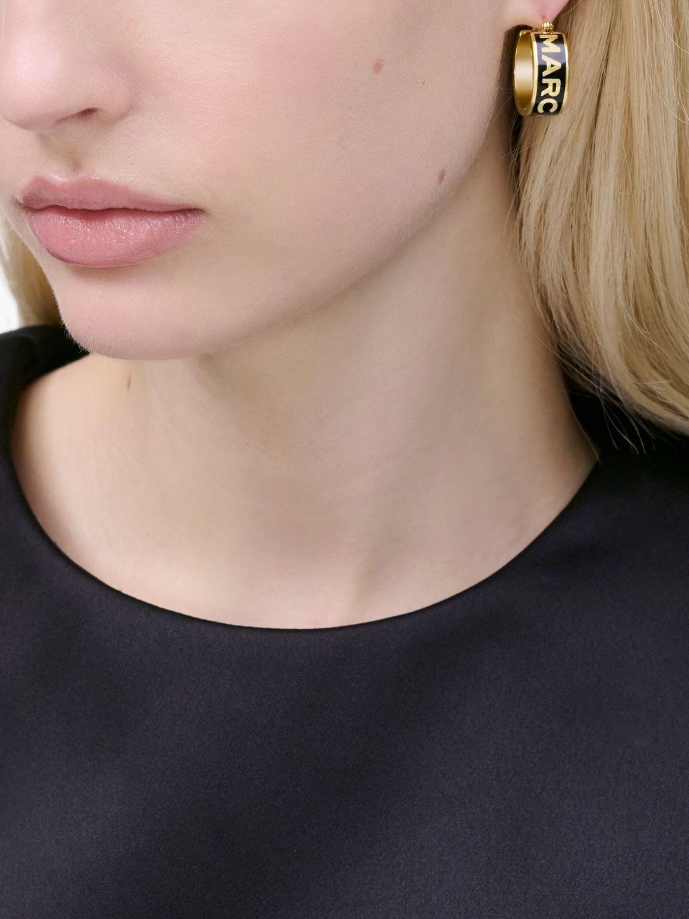 The Button Enamel Logo Hoop earrings Product Image