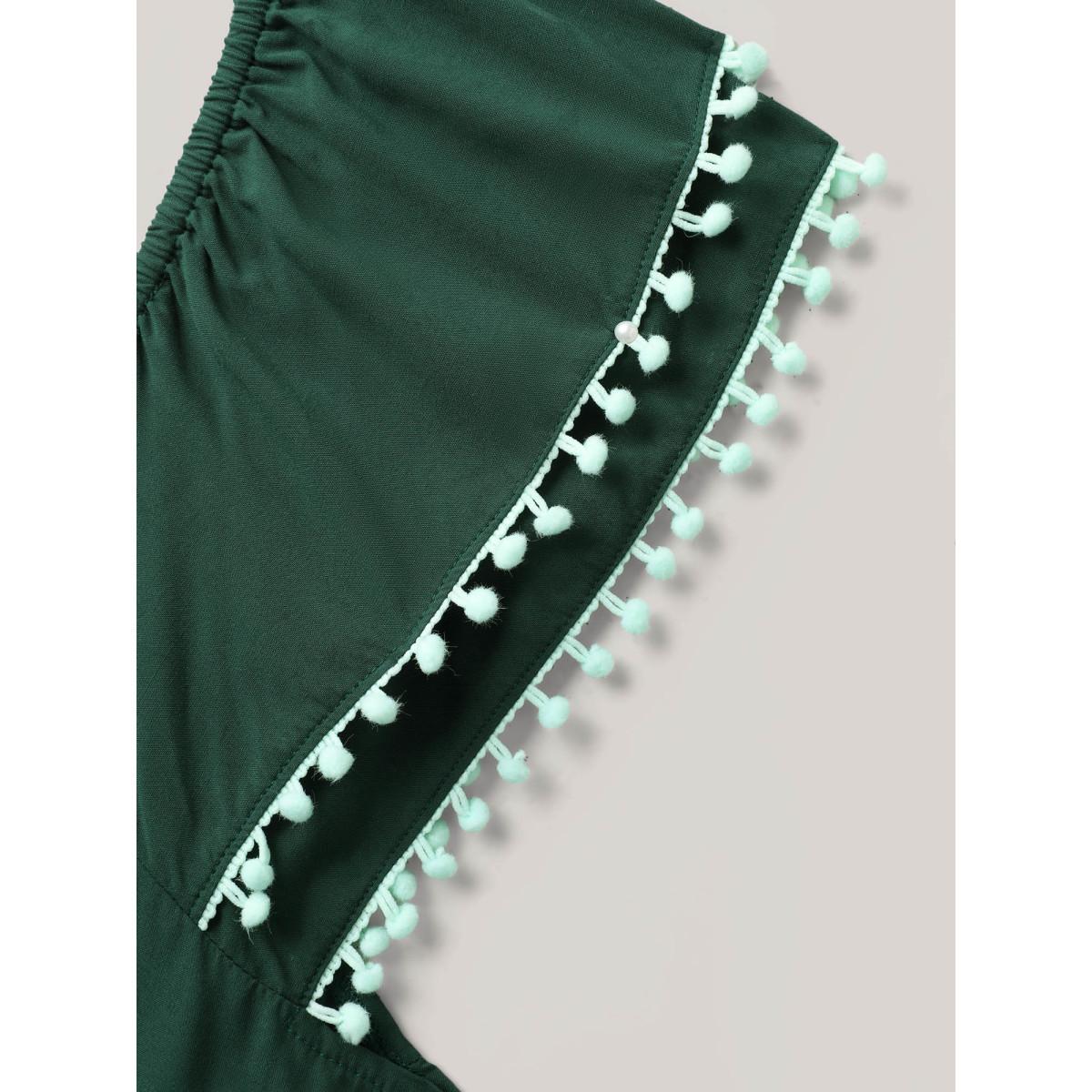 Plus Size Ruffled Sweetheart Neck Tiered Midi Dress DarkGreen Women Boho Heart neckline Sleeveless Curvy BloomChic 26/4X Product Image