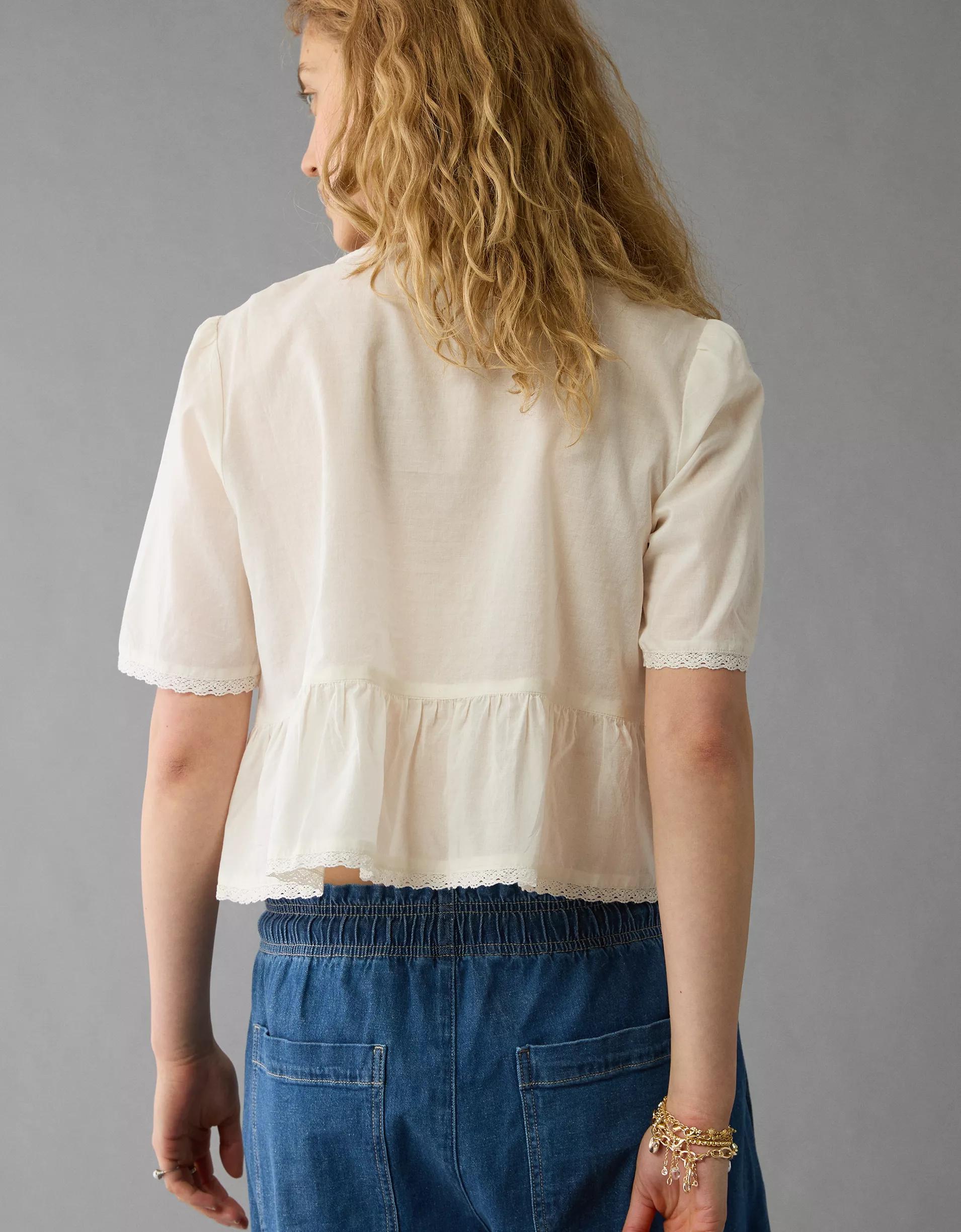 AE V-Neck Lace Blouse Product Image