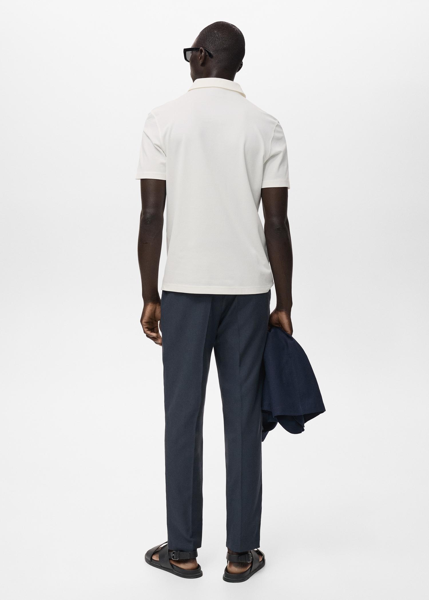 Cotton piqué polo shirt - Men | MANGO USA Product Image