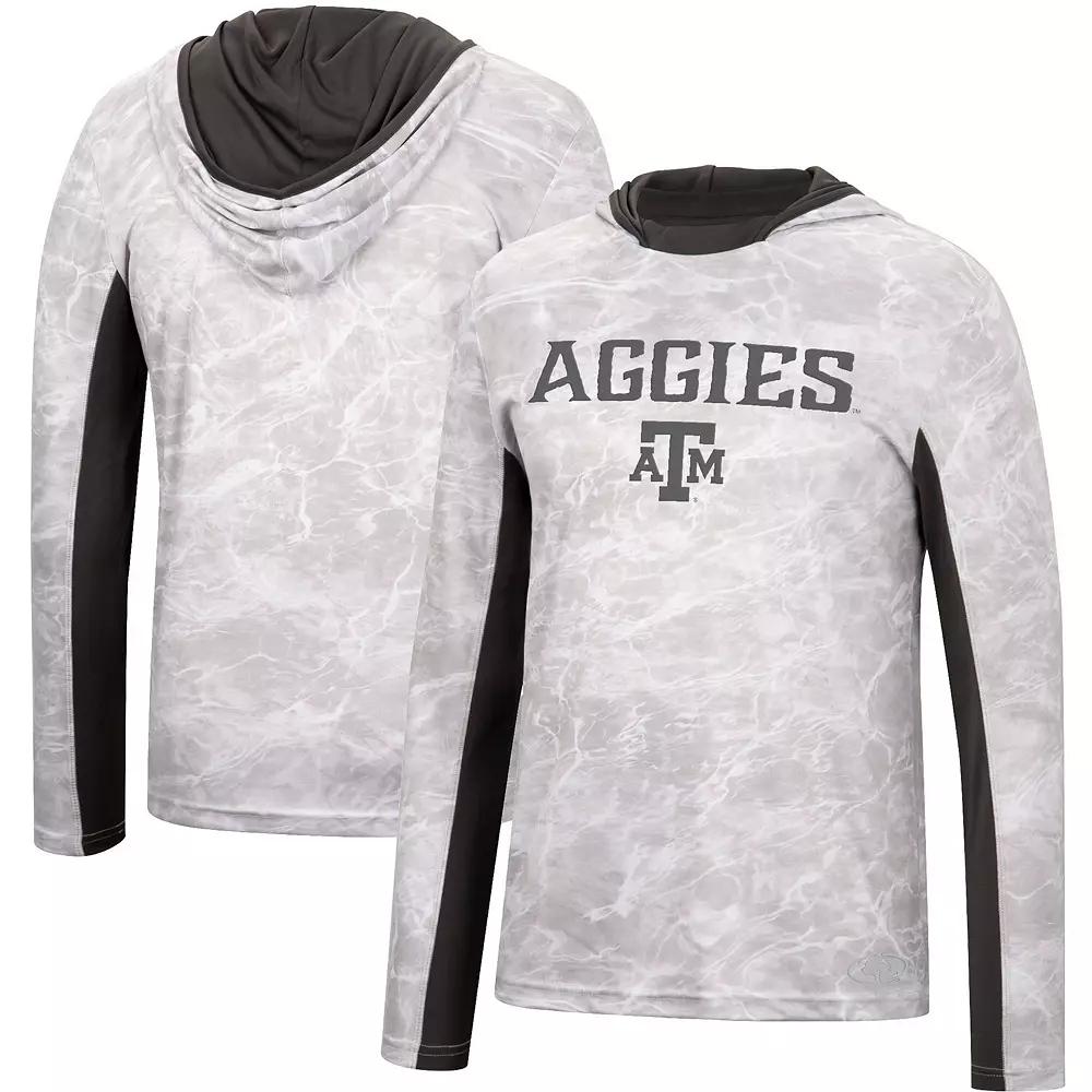 Men's Colosseum White Texas A&M Aggies Mossy Oak Long Sleeve Hoodie T-Shirt,  Product Image
