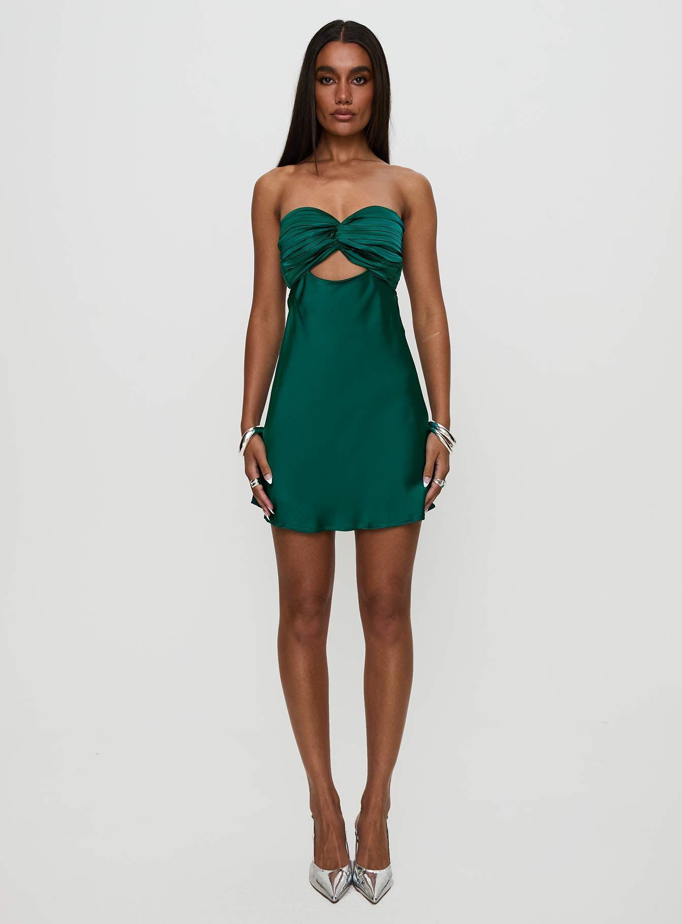 Faviola Mini Dress Emerald Product Image
