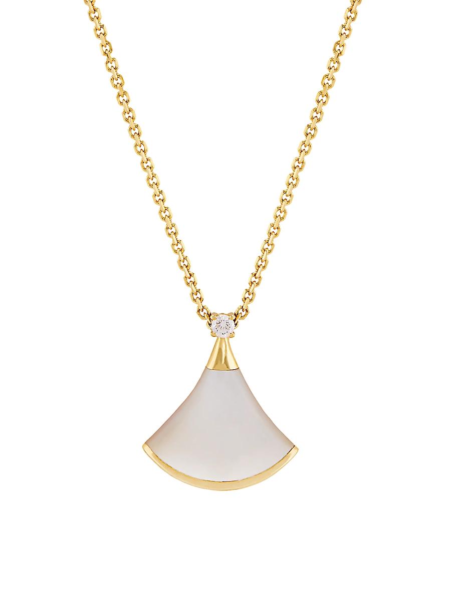 Womens Divas Dream 18K Yellow Gold, Mother-Of-Pearl, & Diamond Pendant Necklace Product Image