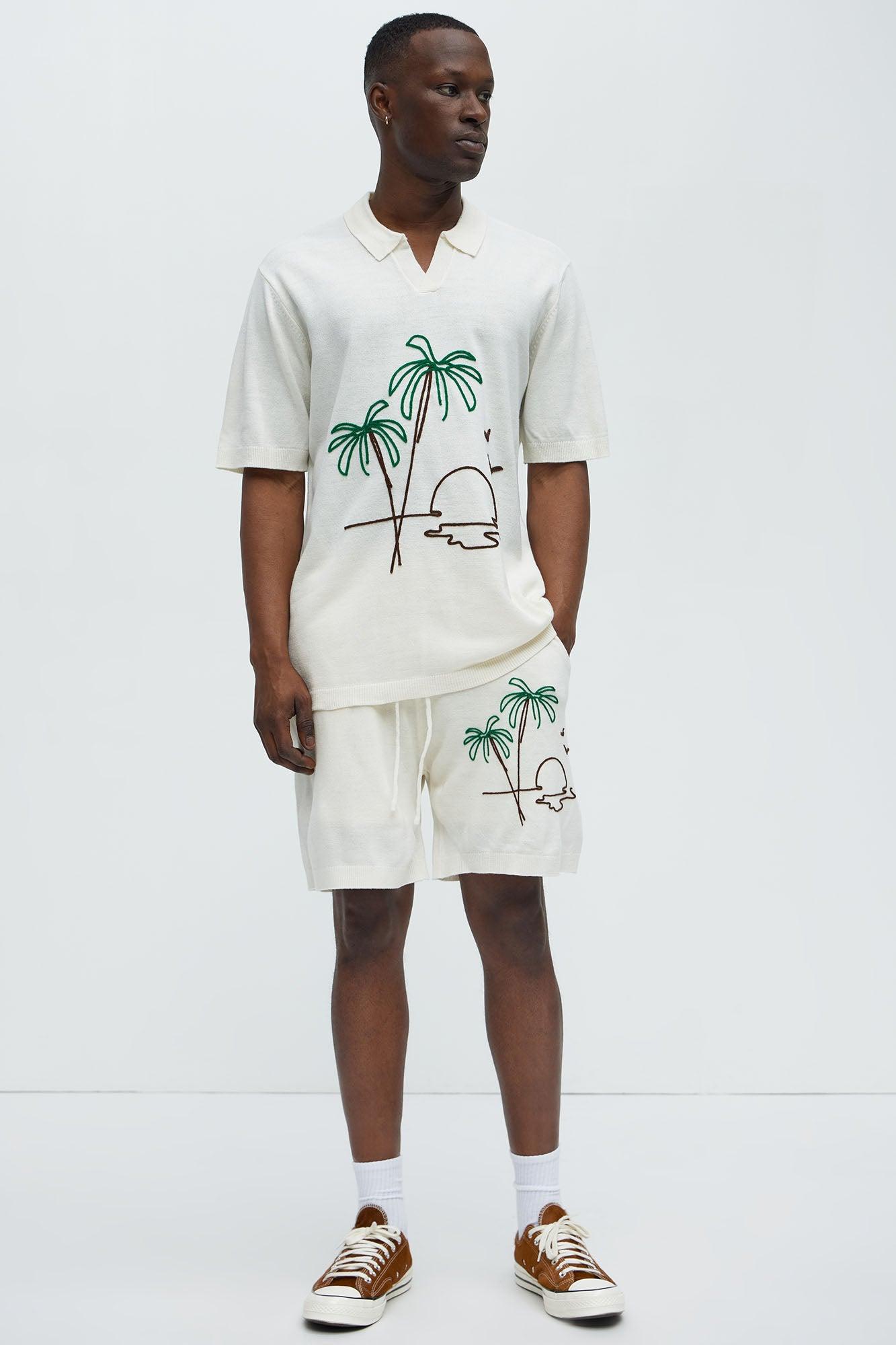 Ashton Knitted Shorts - Cream Product Image