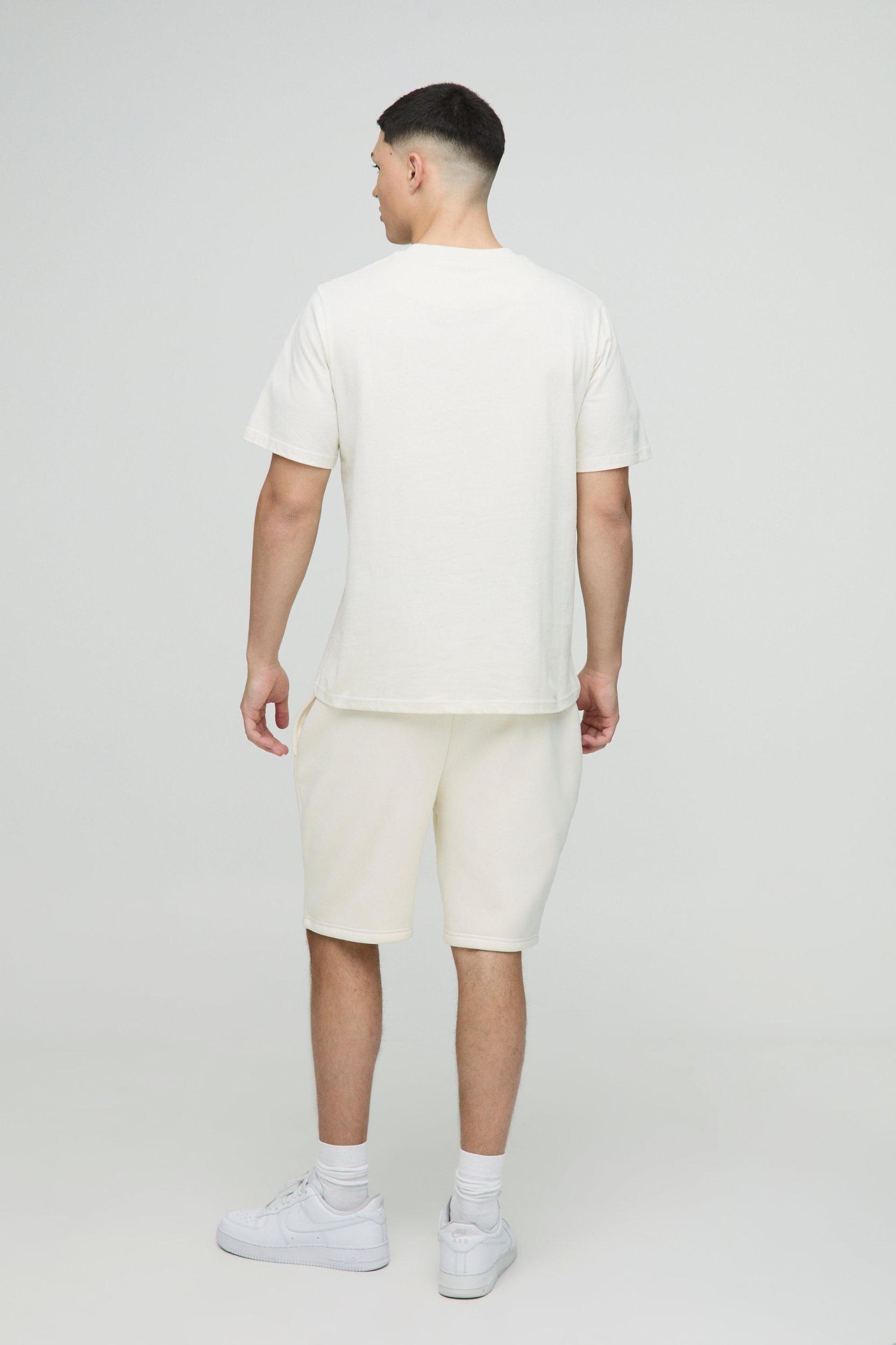 Regular Fit BM Signature T-Shirt & Short Set | boohooMAN USA Product Image