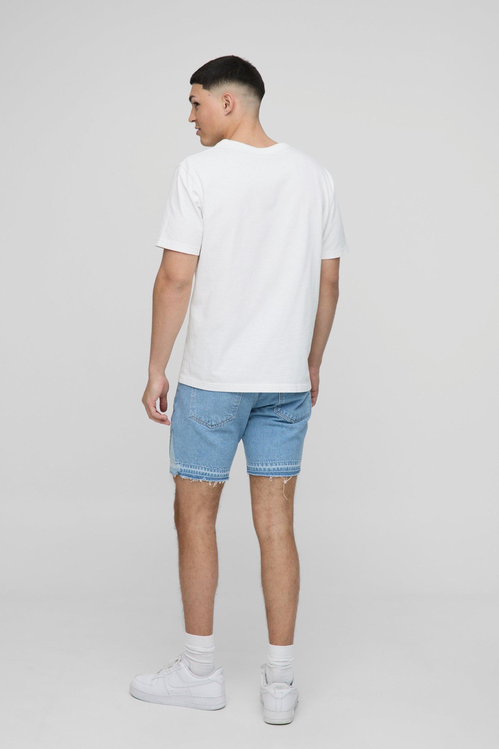 Slim Fit Cross Applique Gusset Shorts | boohooMAN USA Product Image