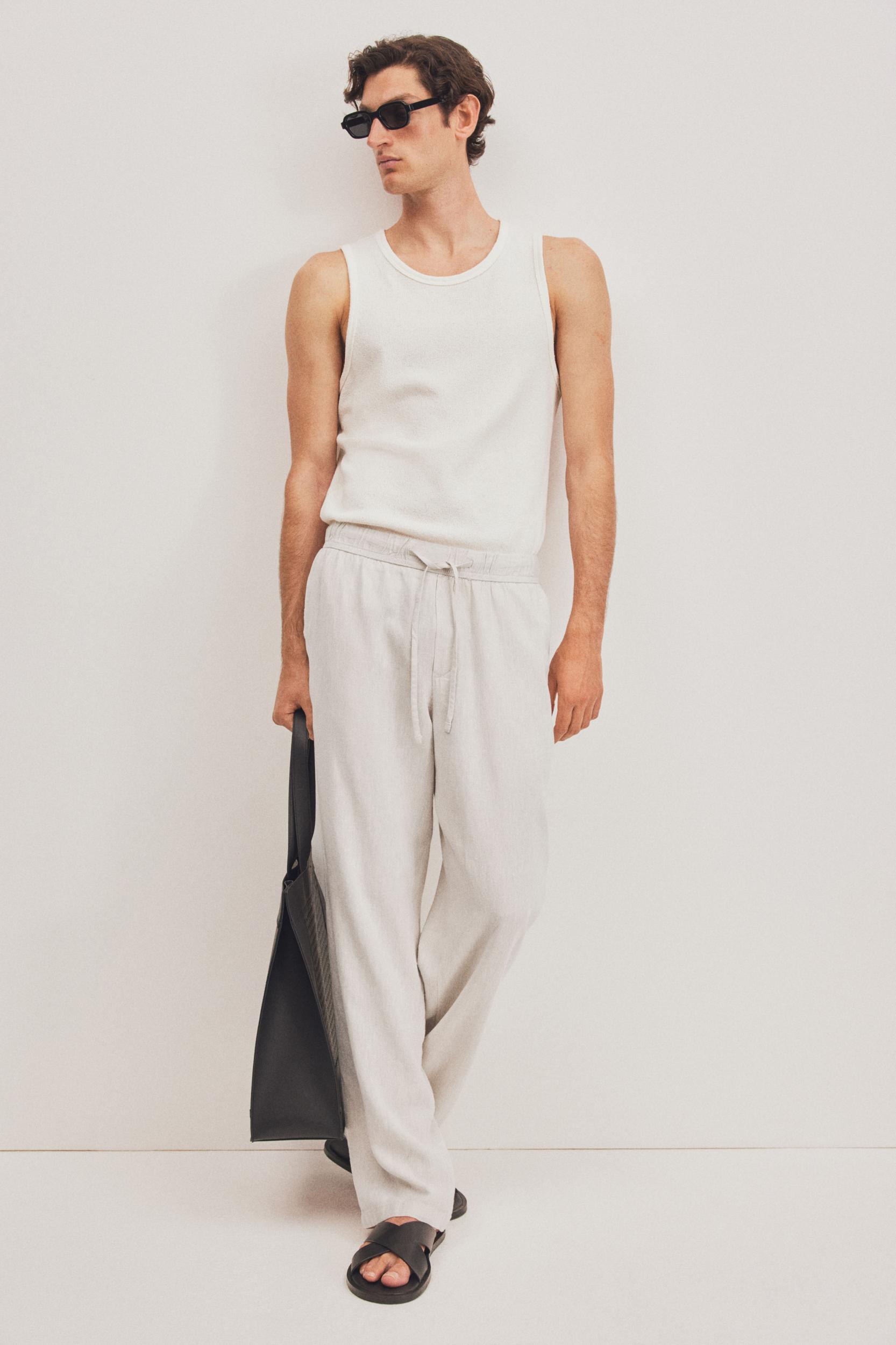 Relaxed Fit Linen-Blend Pants Product Image