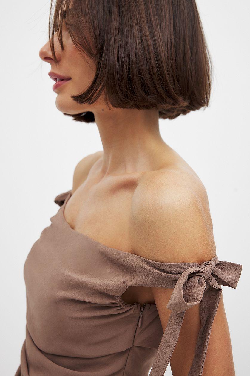 Off Shoulder Tie Detail Top Product Image