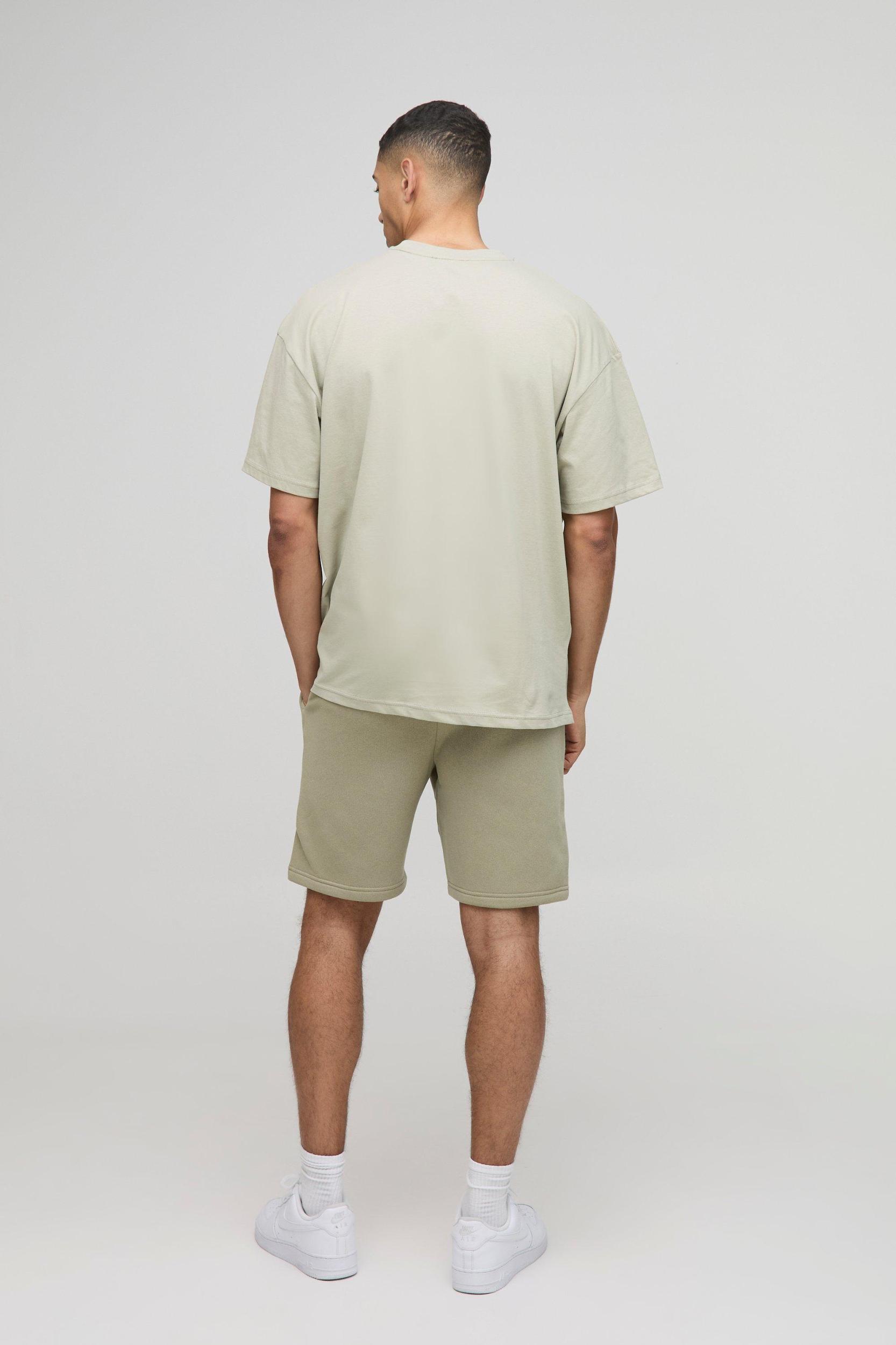 Oversized Cross Applique T-Shirt & Short Set | boohooMAN USA Product Image