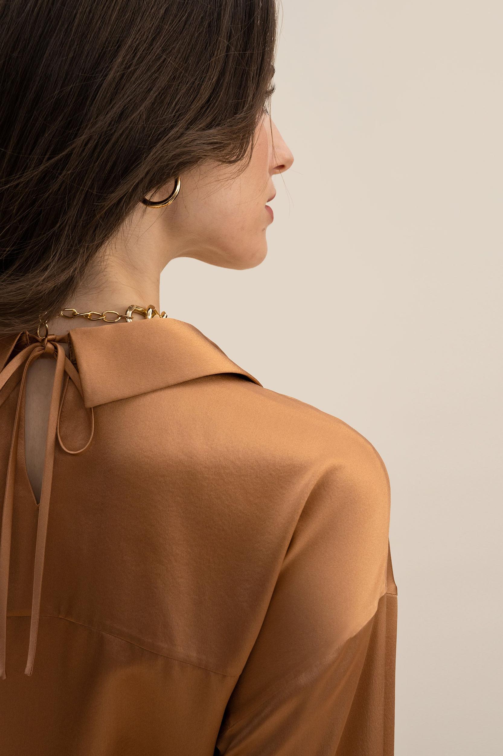 Wrapover Cropped Shirt Product Image