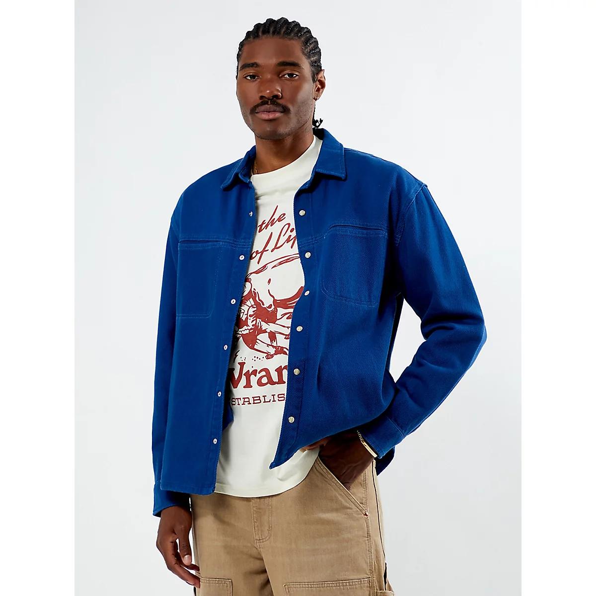 Wrangler® x PacSun Men's Twill Overshirt in Delft Product Image