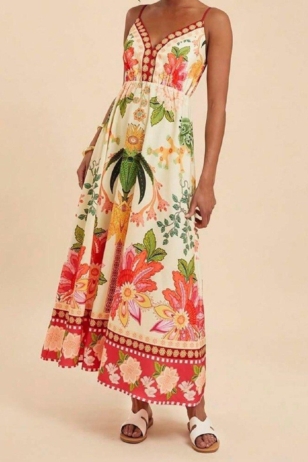 Palm Tree Print Maxi Dress Product Image