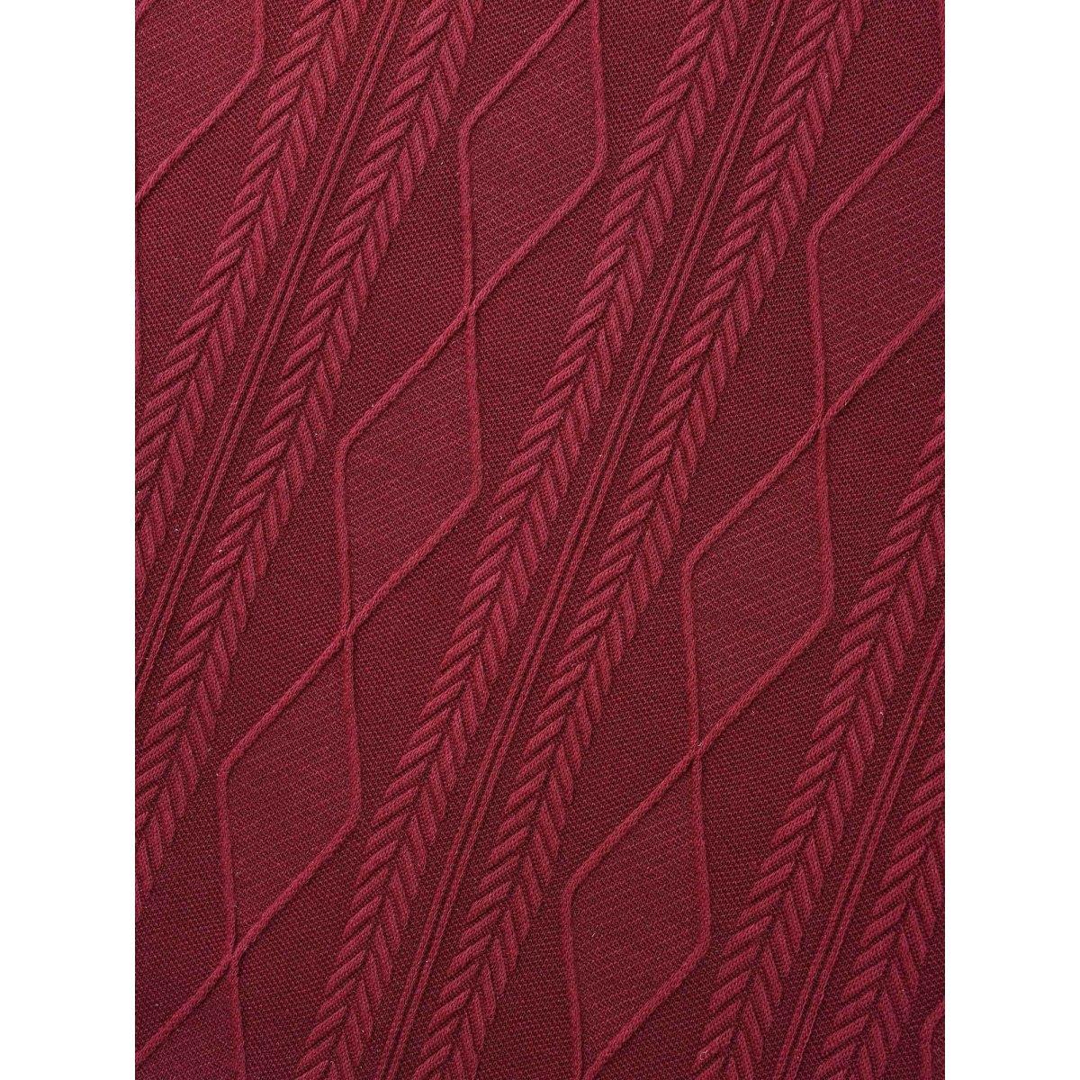 Plus Size Textured Knit Fit-And-Flare Midi Dress Burgundy Women Leisure Texture Round Neck Long Sleeve Curvy BloomChic 26/4X Product Image