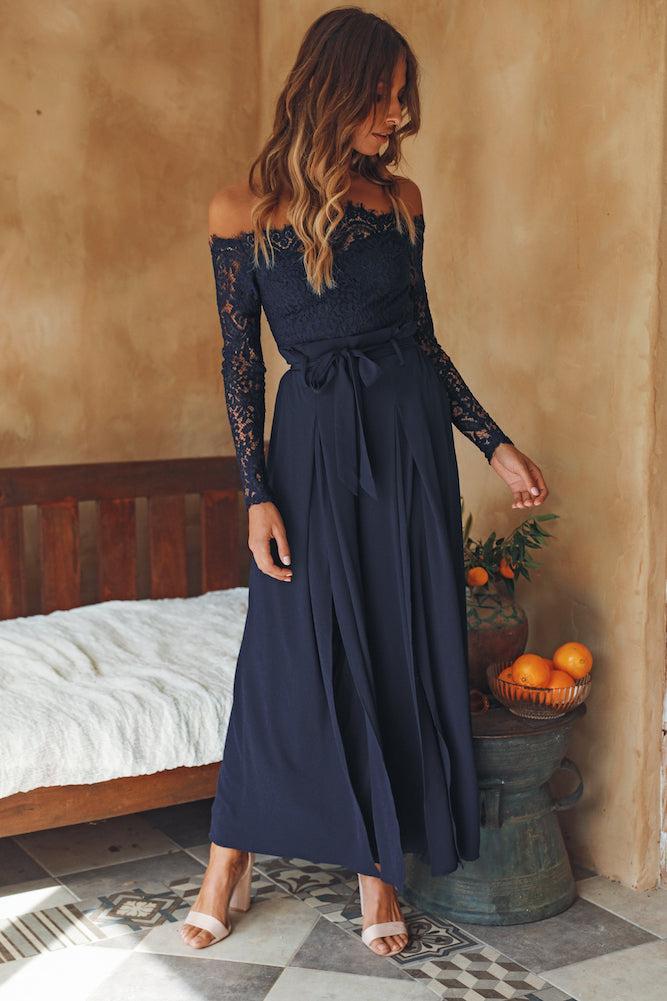 Things Work Out Jumpsuit Navy Product Image