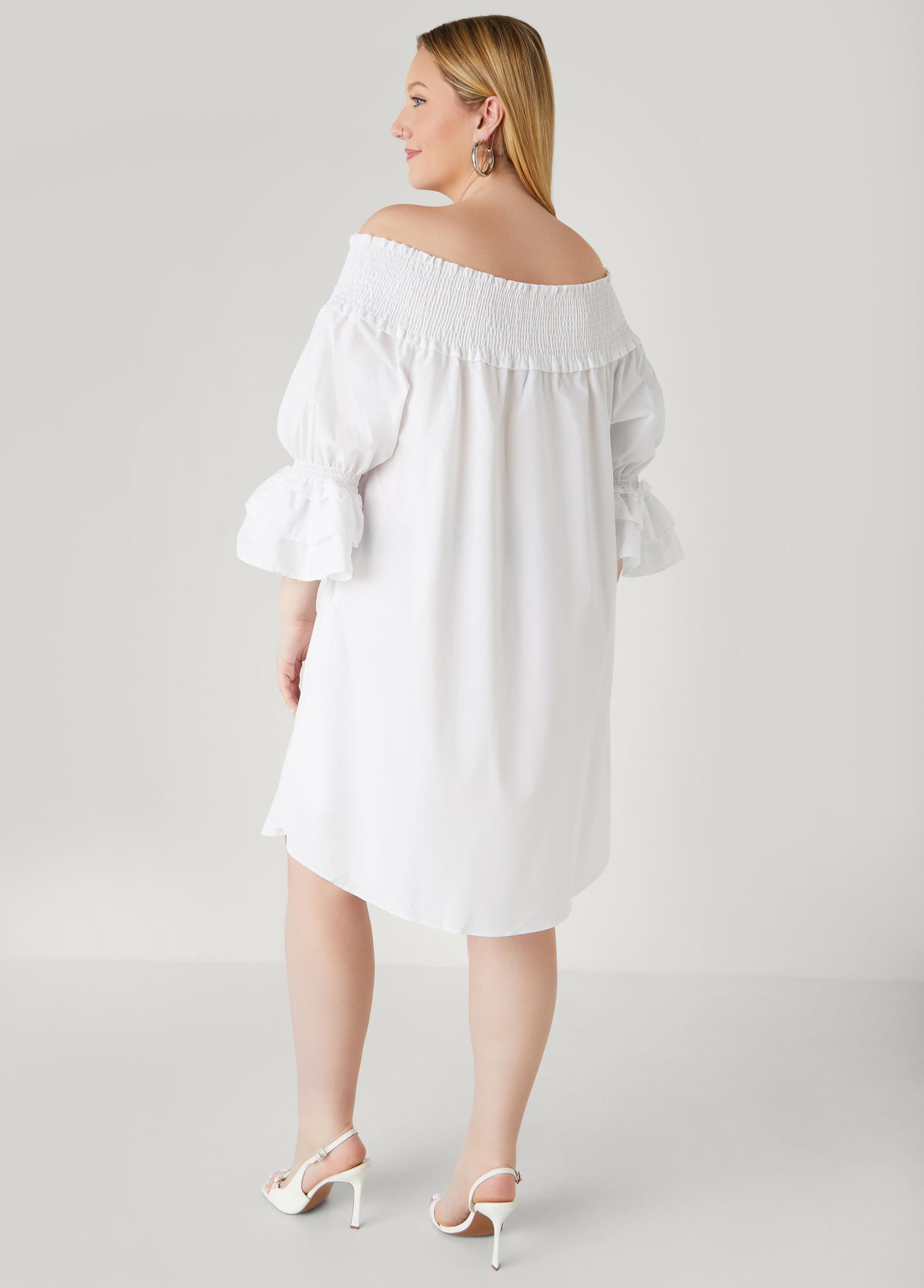 Off The Shoulder Poplin Dress Product Image