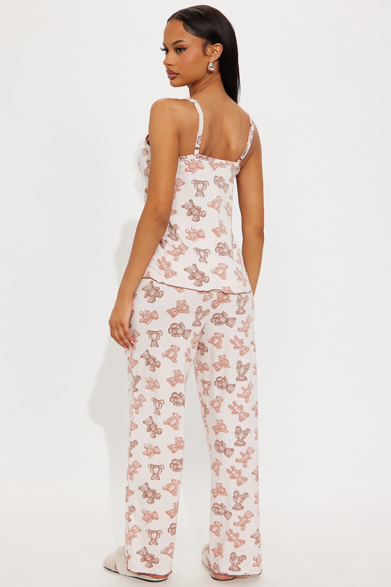 Teddy Bear Cuddles PJ Pant Set - Blush Product Image