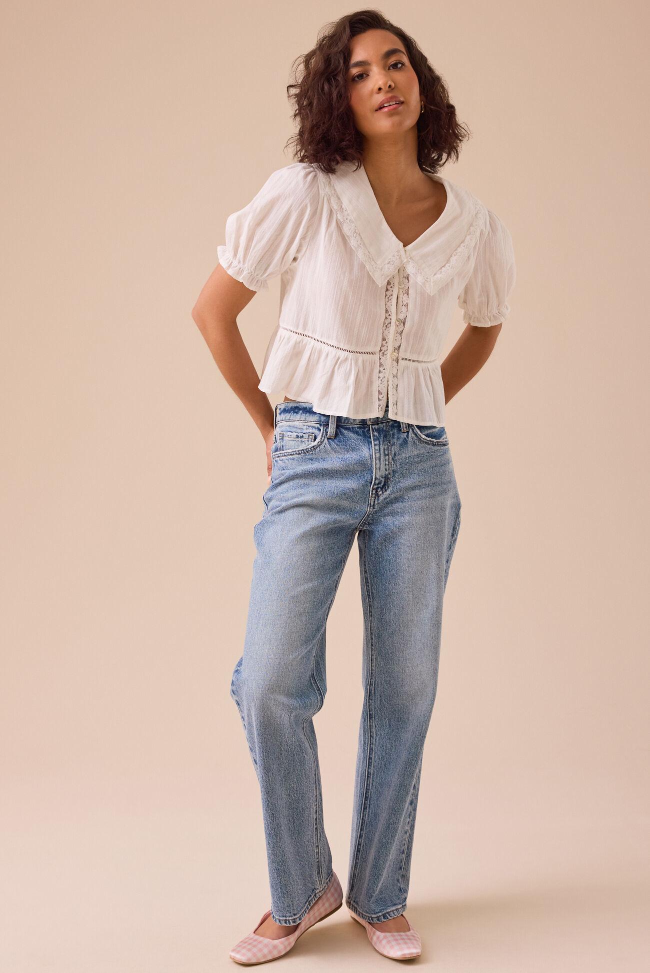 Rosemary Lace Collared Top Product Image