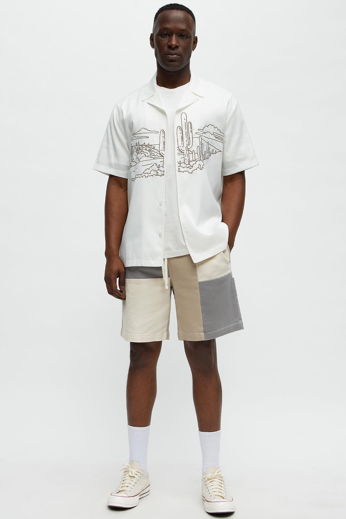 Blocked Again Shorts - Grey/combo Product Image