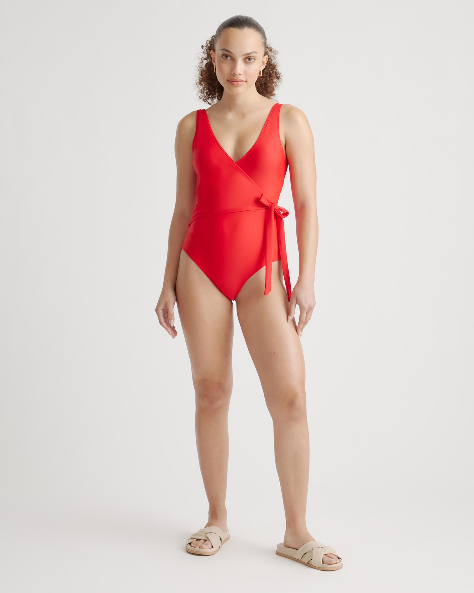 Quince | Women's Italian Wrap One-Piece Swimsuit 78% Recycled Polyamide, 22% Spandex Product Image