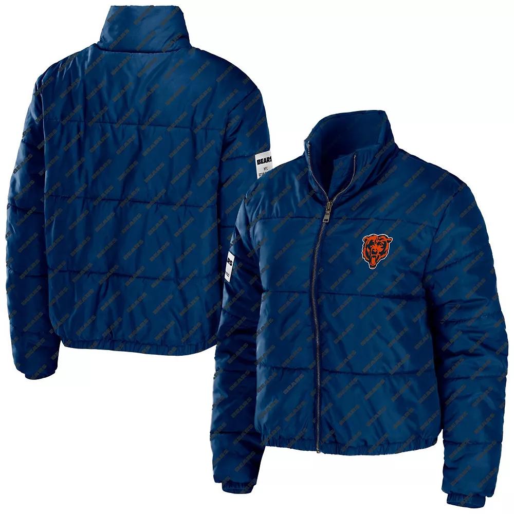 Women's WEAR by Erin Andrews Navy Chicago Bears Puffer Full-Zip Jacket,  Product Image