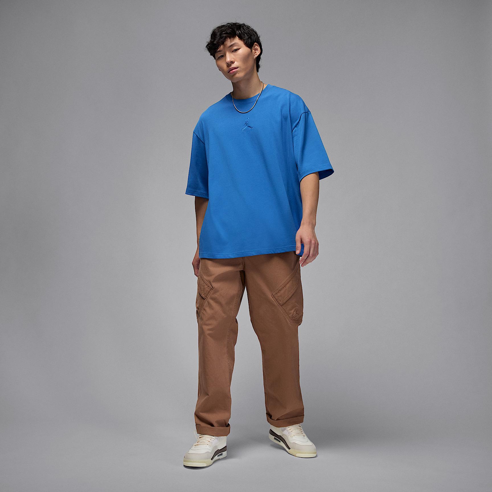 Jordan Mens Jordan Brooklyn Oversized T-Shirt - Mens Black/Blue Product Image