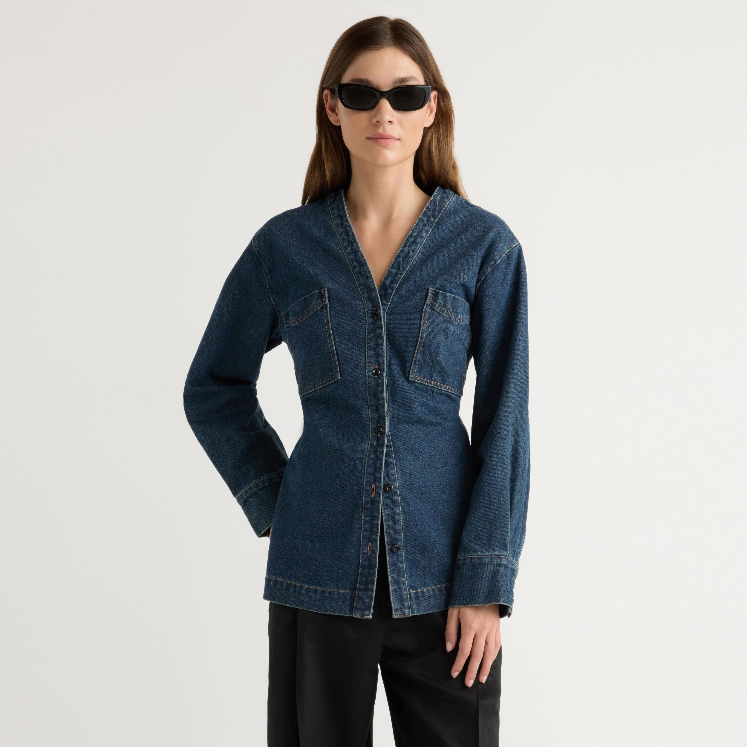 Emmett Structured-Sleeve Denim Jacket Product Image