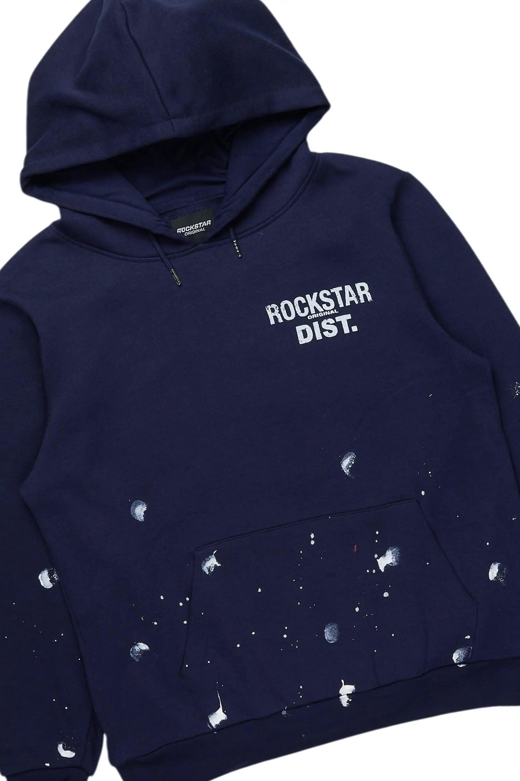 Raffer Navy Hoodie Baggy Fit Pant Track Set Male Product Image