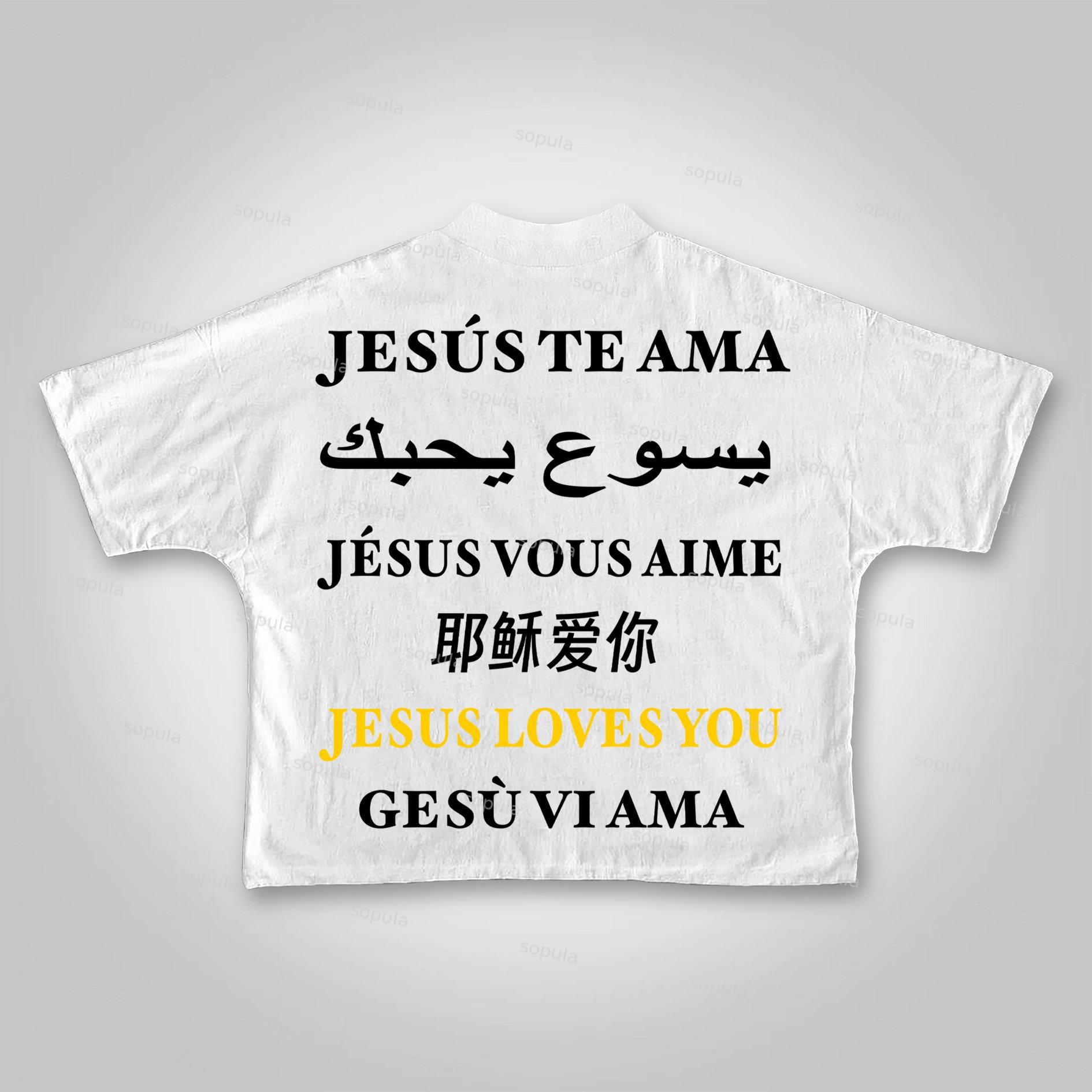 Sopula I Love Jesus. Jesus Loves The World Graphics Cropped T-shirts Product Image