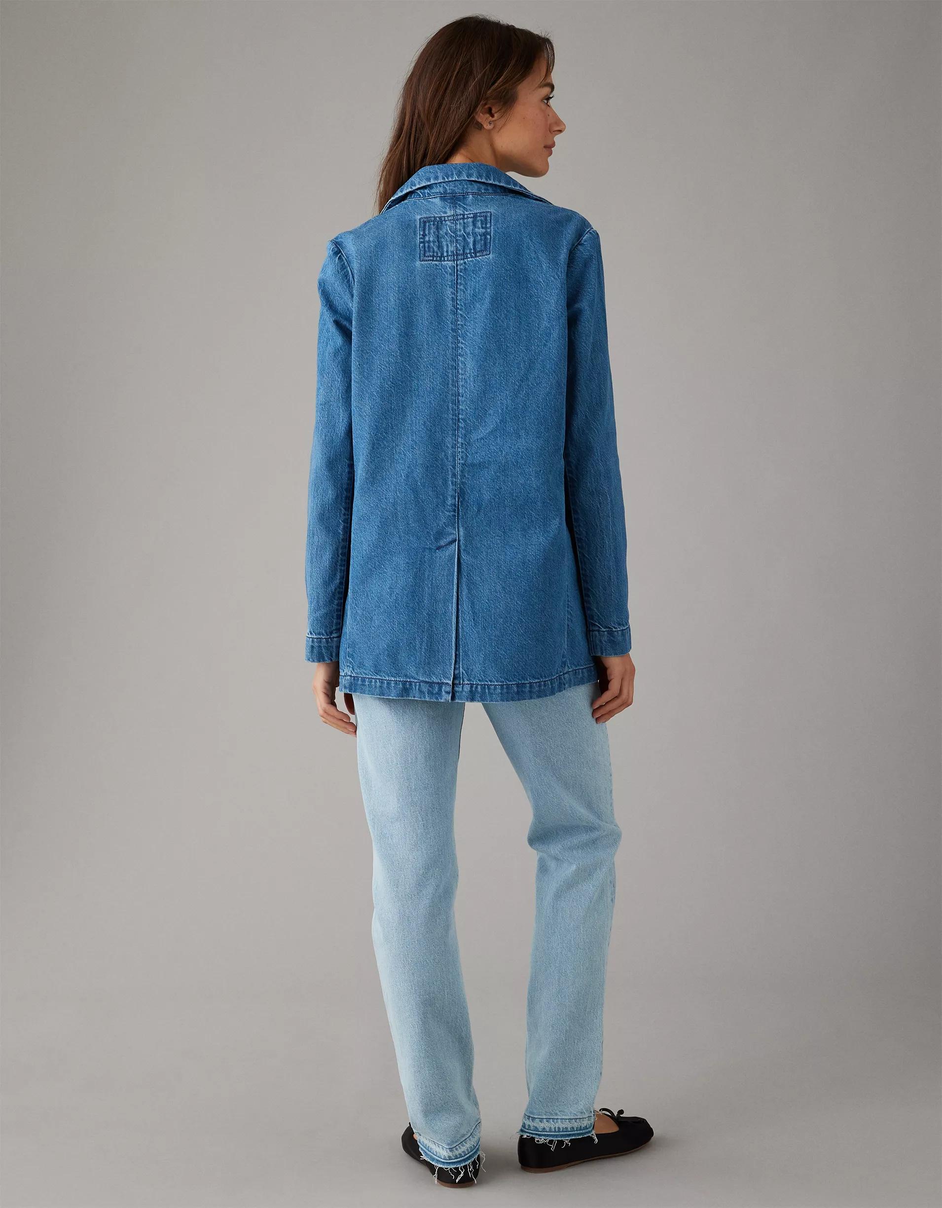 AE Oversized Denim Blazer Product Image