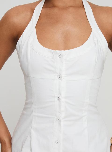Mallorie Halter Mini Dress White Product Image