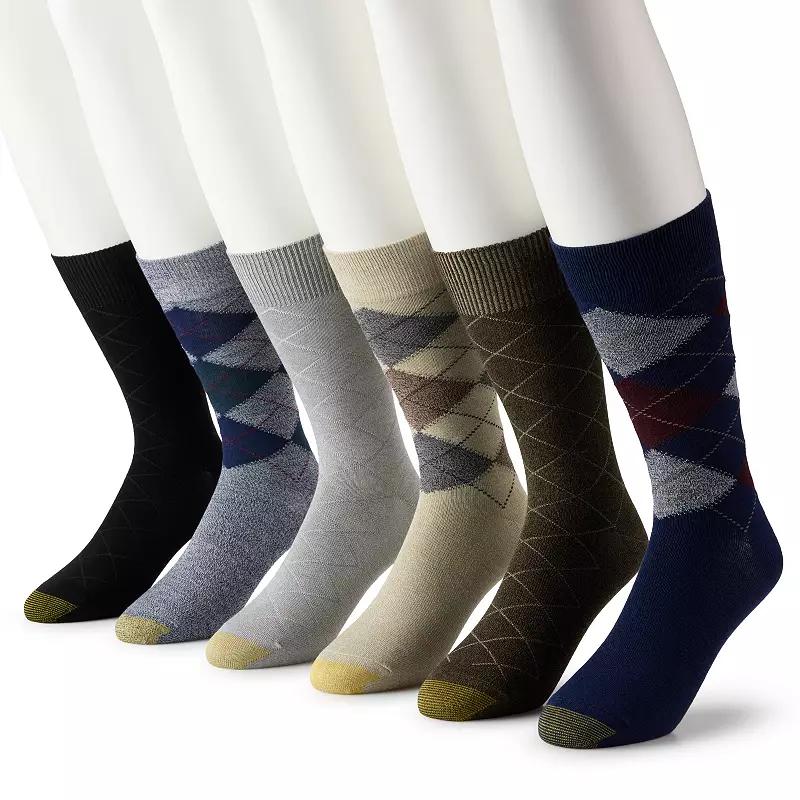 Men's GOLDTOE® 6-pack Cambell Argyle Crew Socks,  Product Image