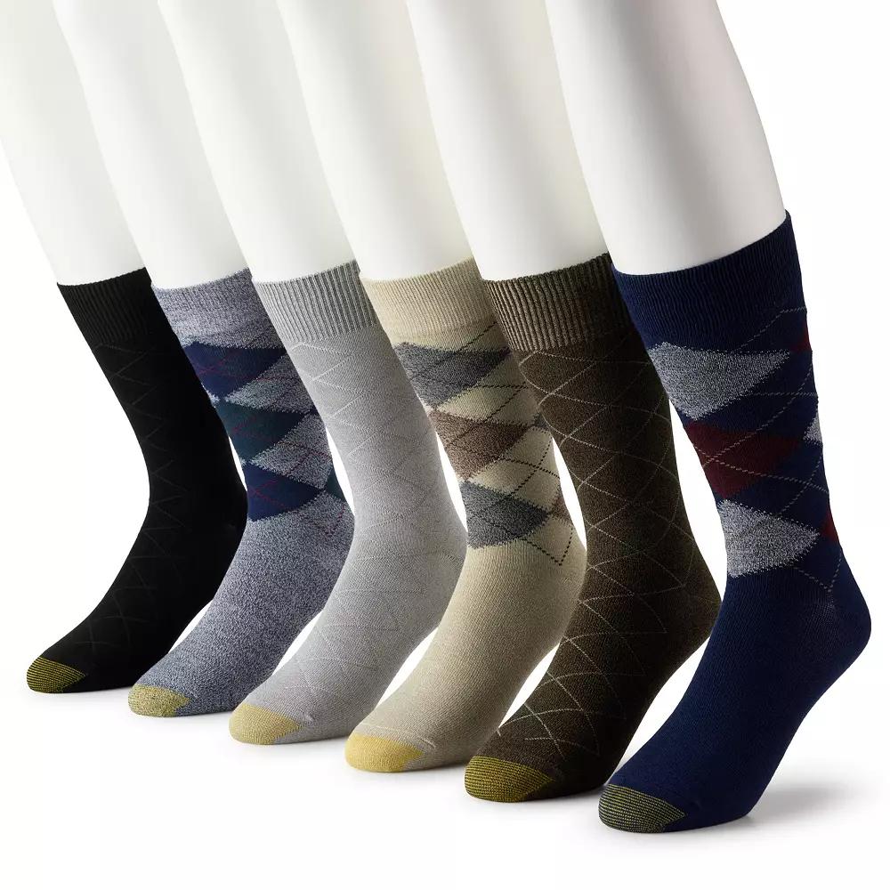 Men's GOLDTOE® 6-pack Cambell Argyle Crew Socks,  Product Image