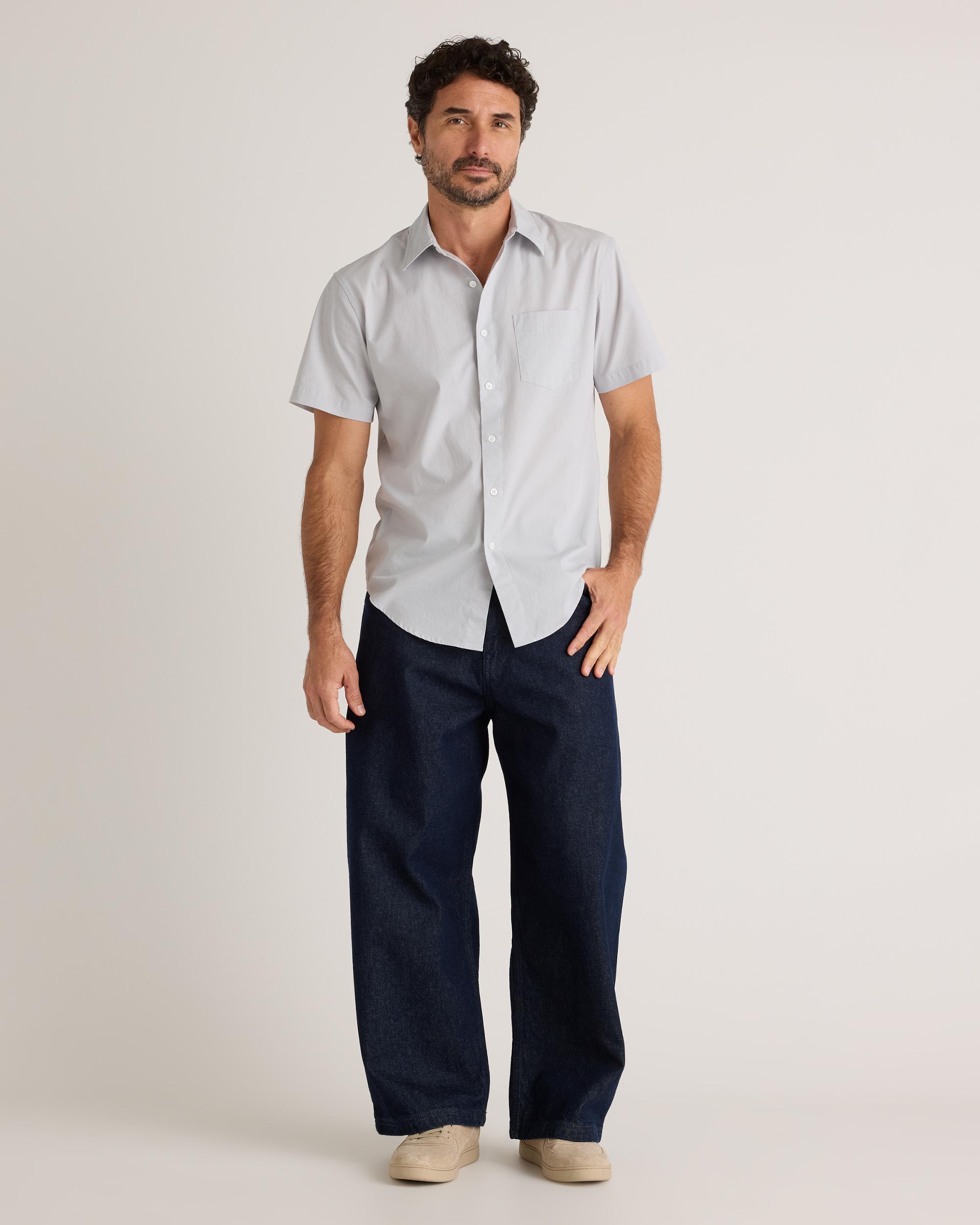 Quince | Men's Stretch Poplin Short Sleeve Shirt Organic Cotton Product Image