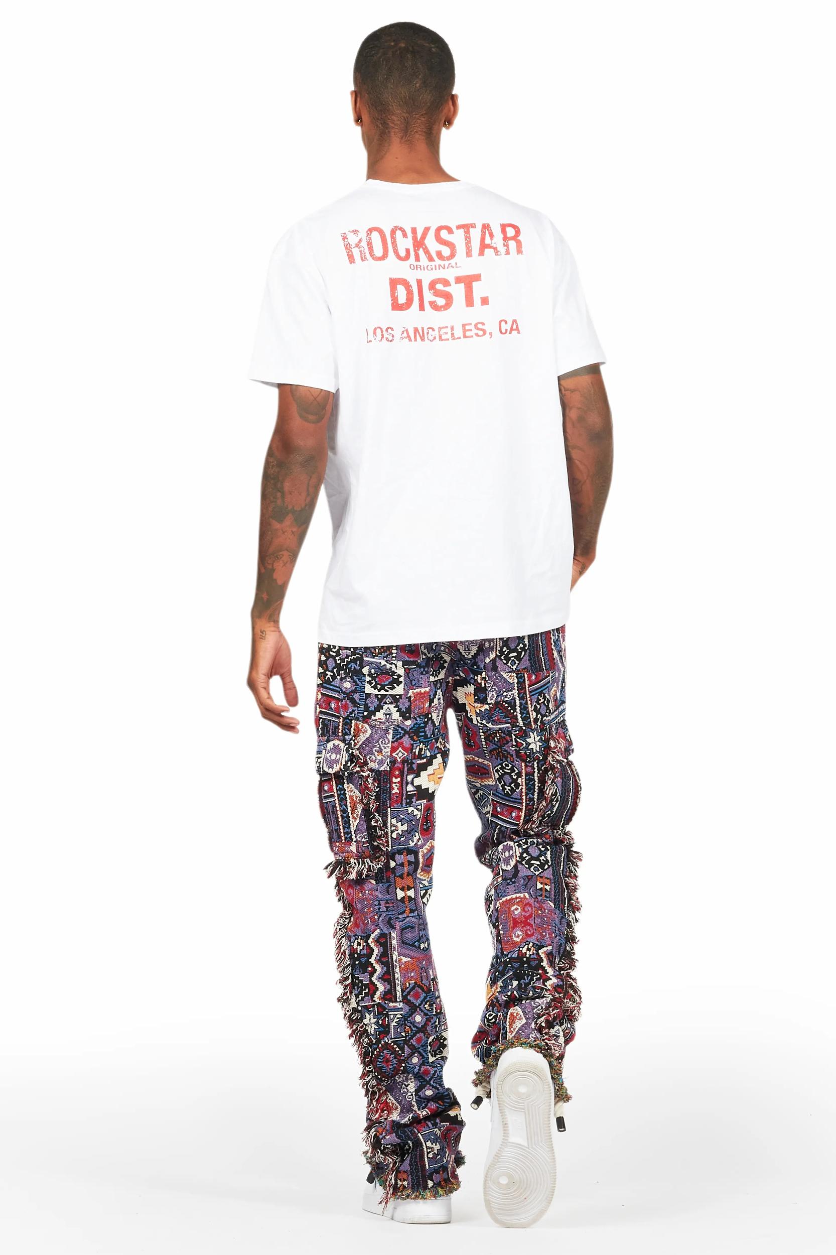 Ayami Purple Slim Tapestry Flare Jean Male Product Image