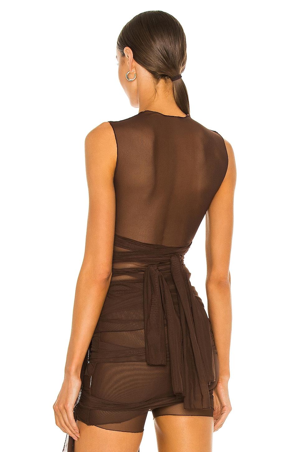 Brown Jersey Tie Top Kim Shui Product Image