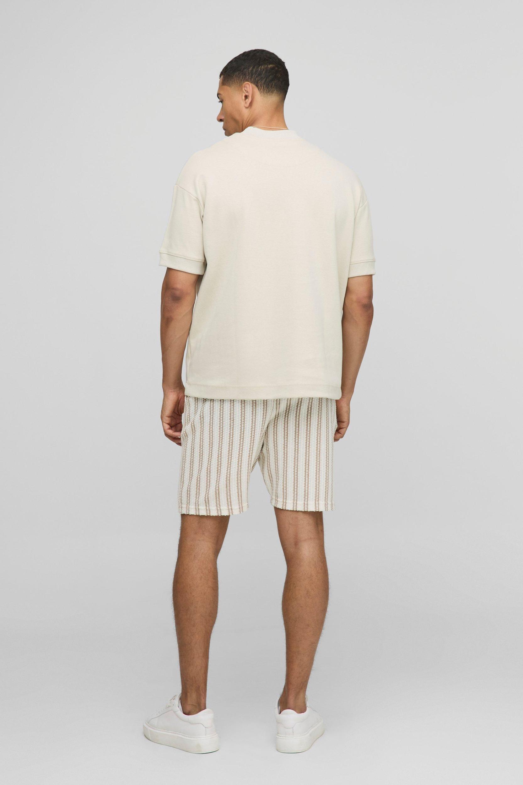 Elasticated Waist Slim Fit Crochet Shorts | boohooMAN USA Product Image