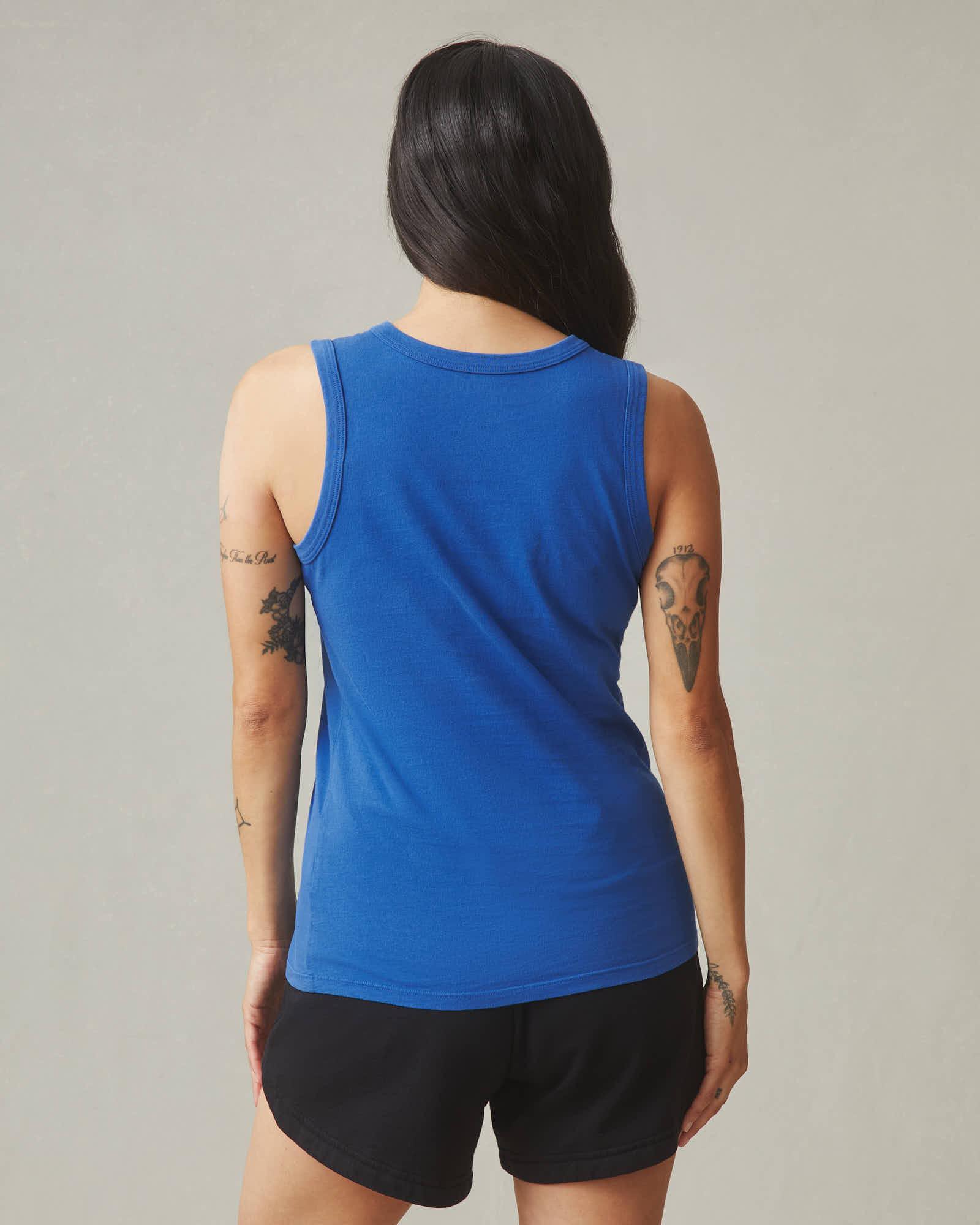 Women's Classic Cotton Muscle Tank - Blue Aura Female Product Image