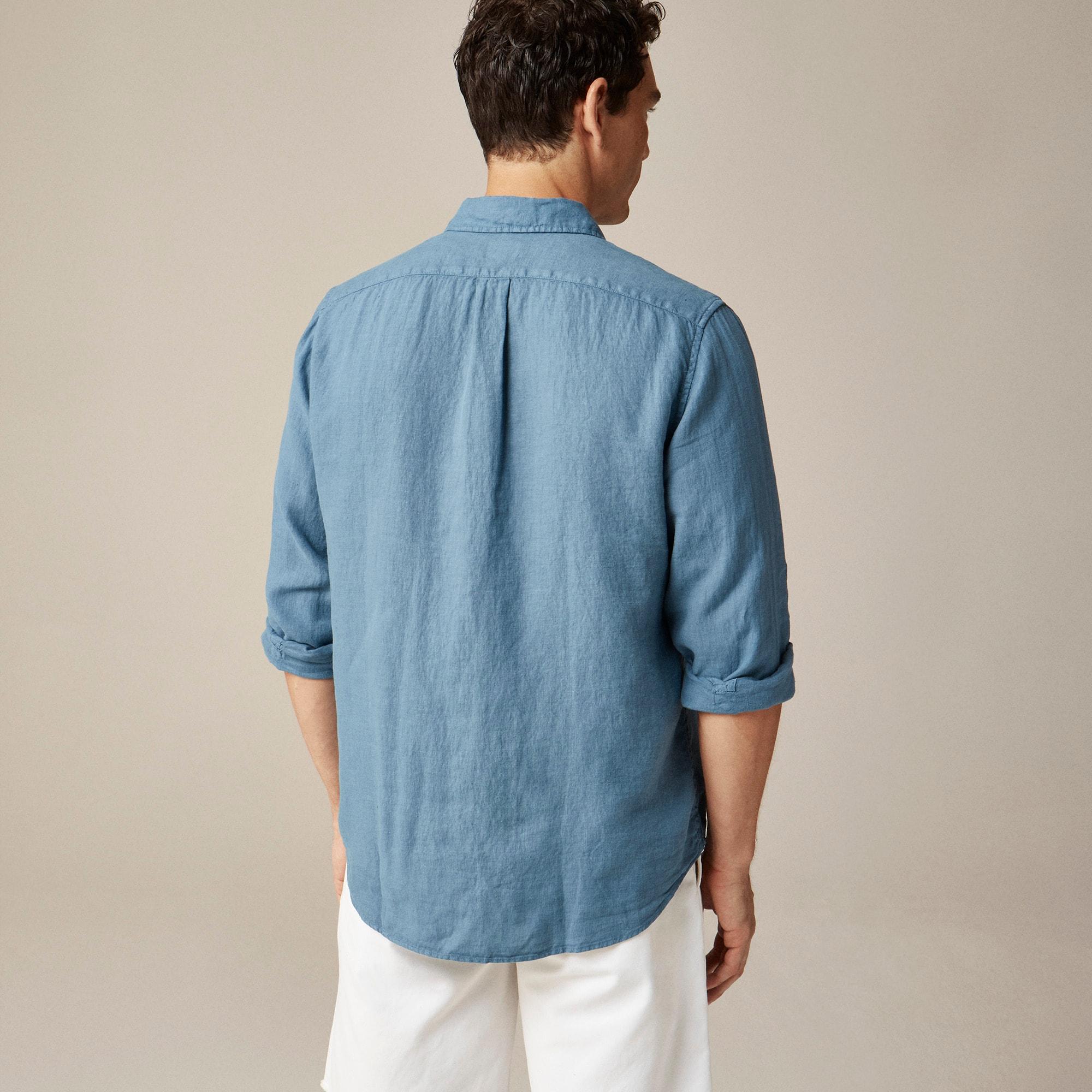 Washed linen shirt with point collar Product Image