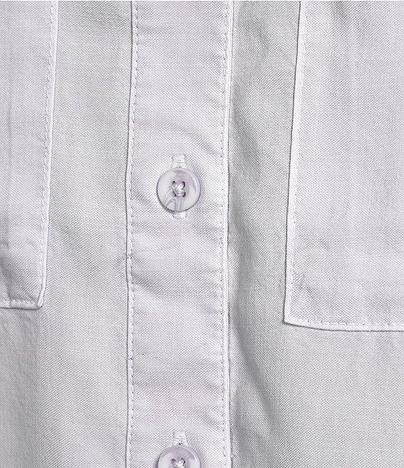 Cloth & Stone Woven Rolled Short Sleeve Point Collar Top Product Image