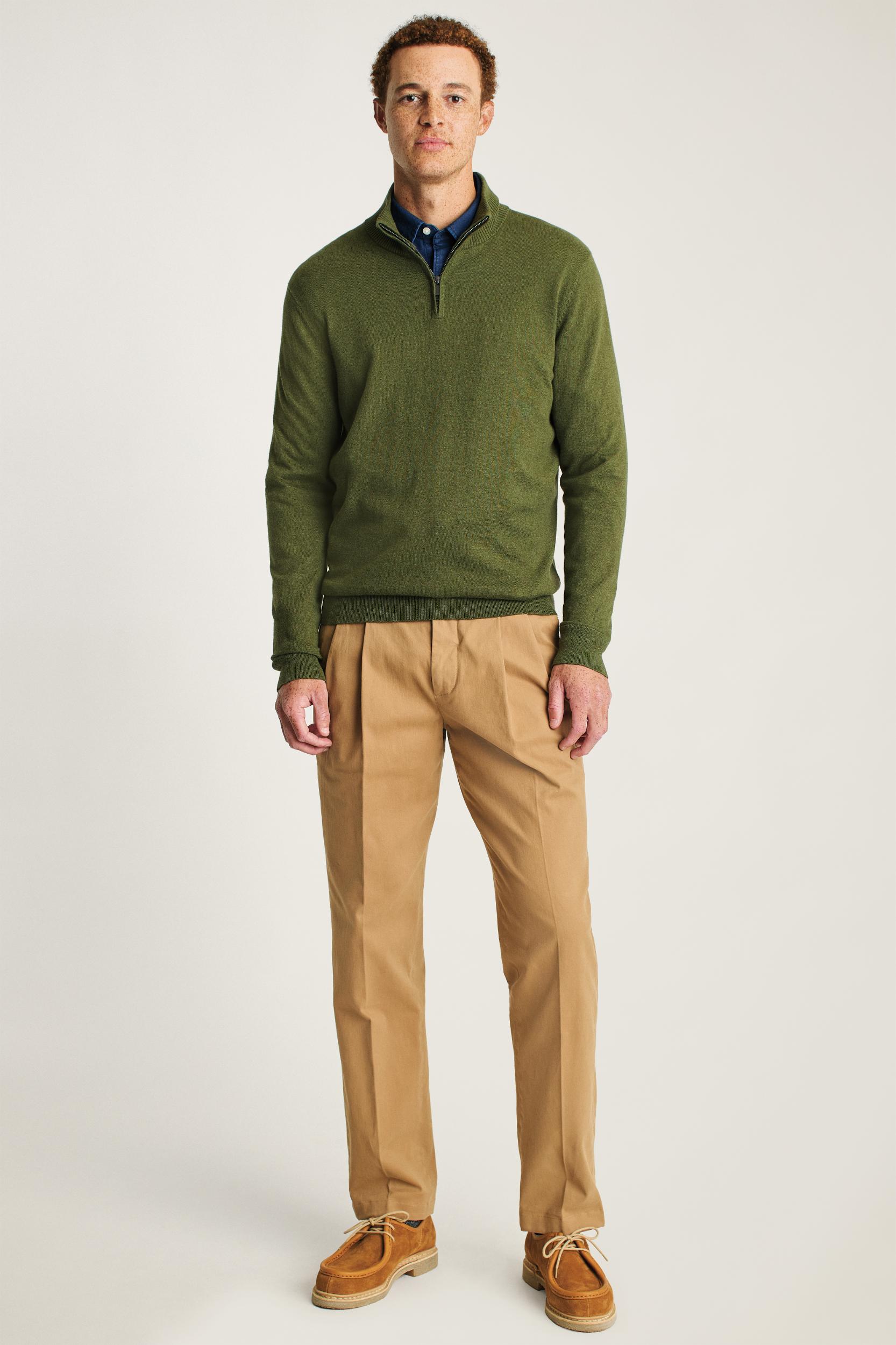 Washable Cotton Cashmere Half-Zip Product Image