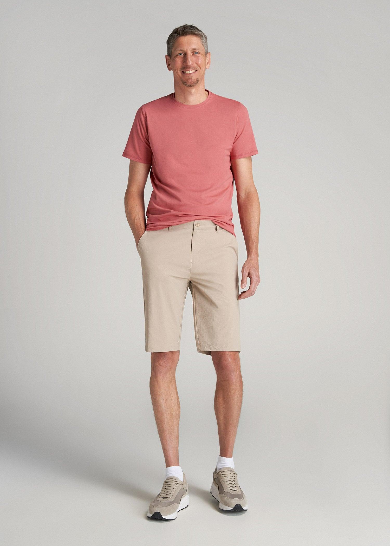Premium Hybrid Shorts for Tall Men in Clay Product Image
