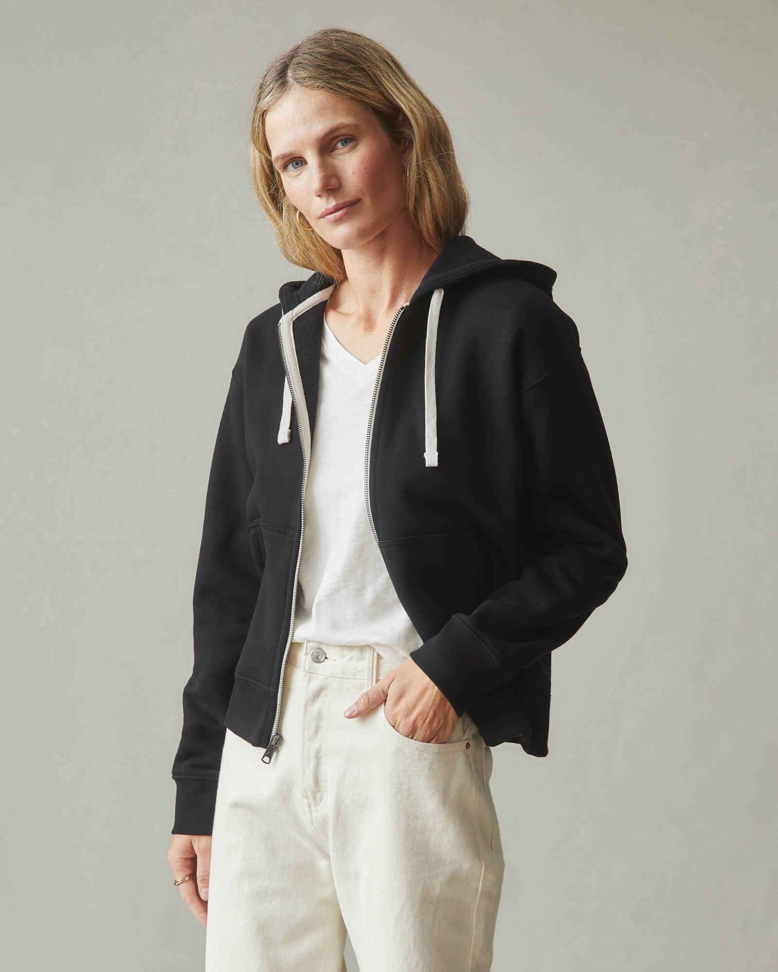 Women's Midweight Full Zip - Black Product Image