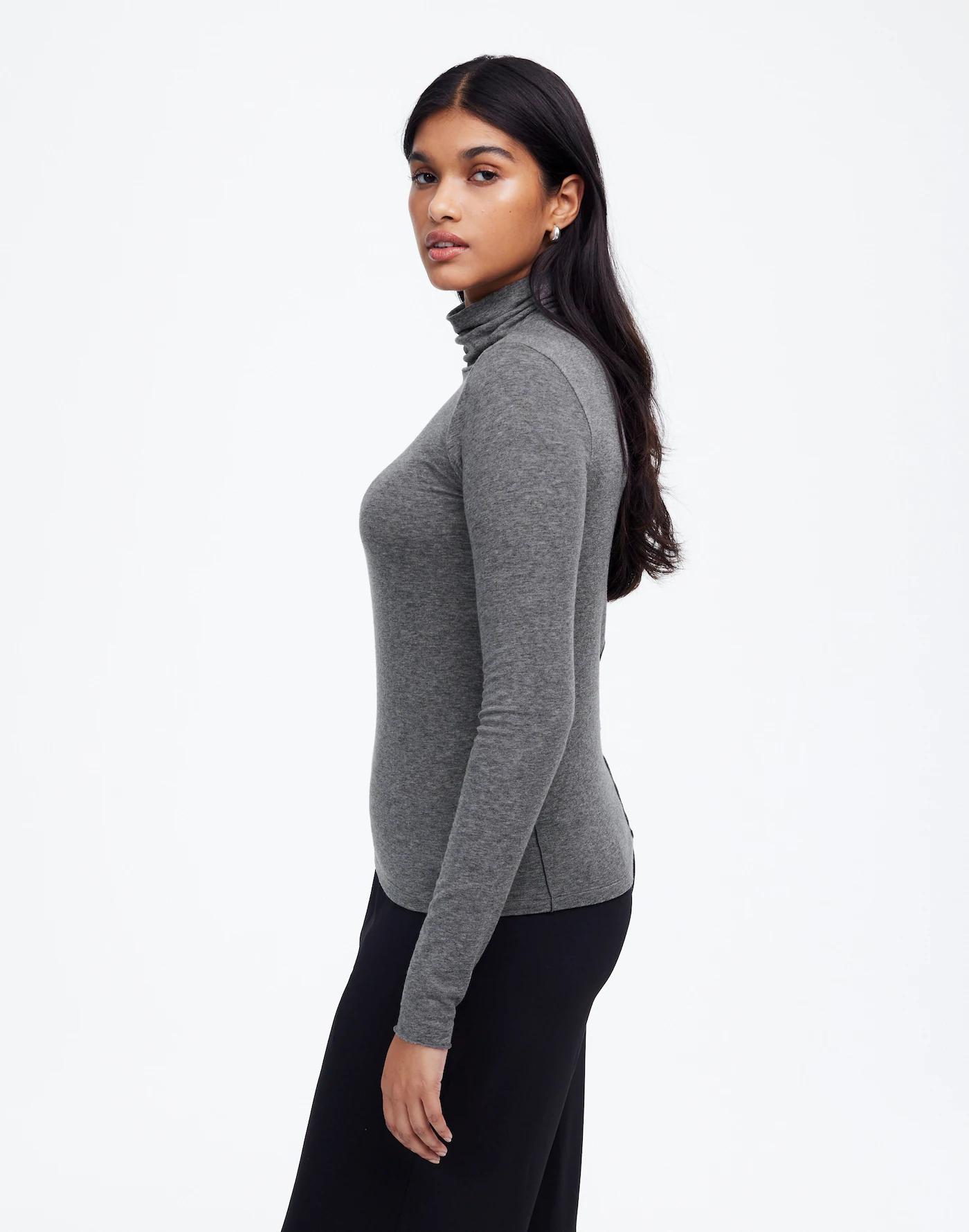 Wool-Blend Turtleneck Long-Sleeve Tee Product Image