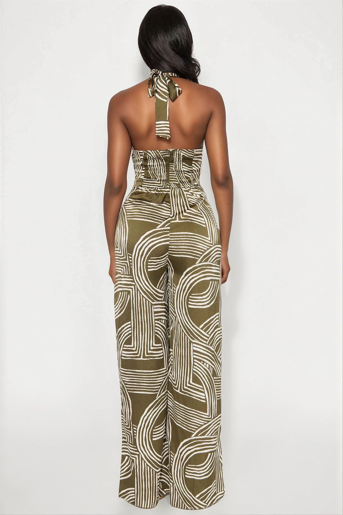 Pursuit Of Paradise Jumpsuit - Olive/combo Female Product Image