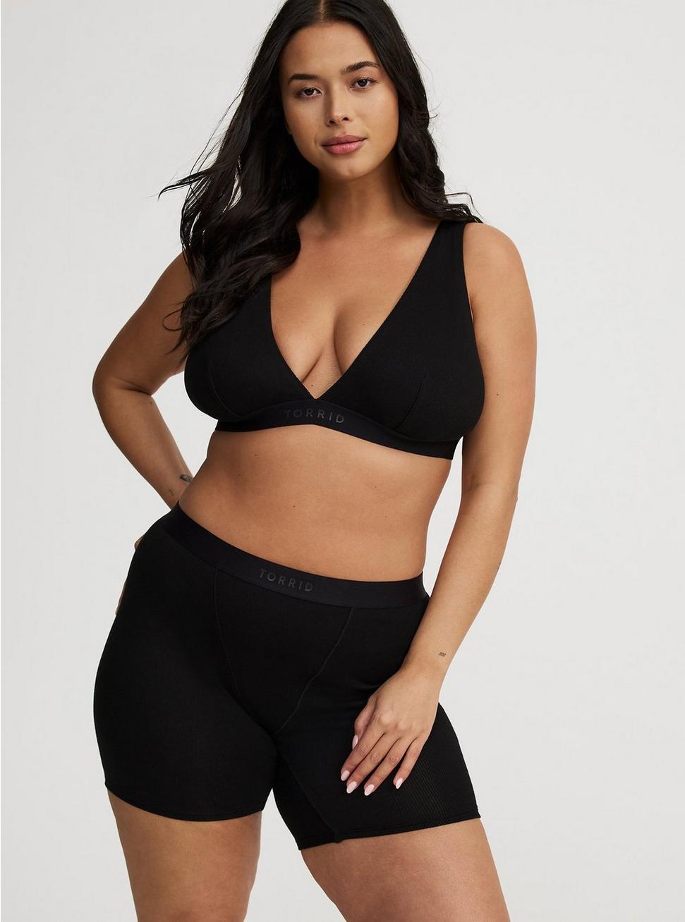 High-Rise Ribbed Logo Cotton Short Panty Product Image