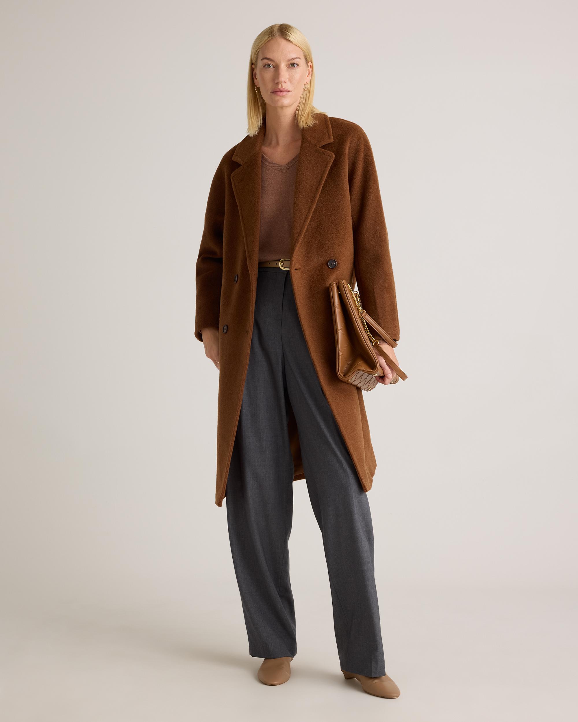 Quince | Women's Camel Hair Double-Breasted Slouch Coat Wool Product Image