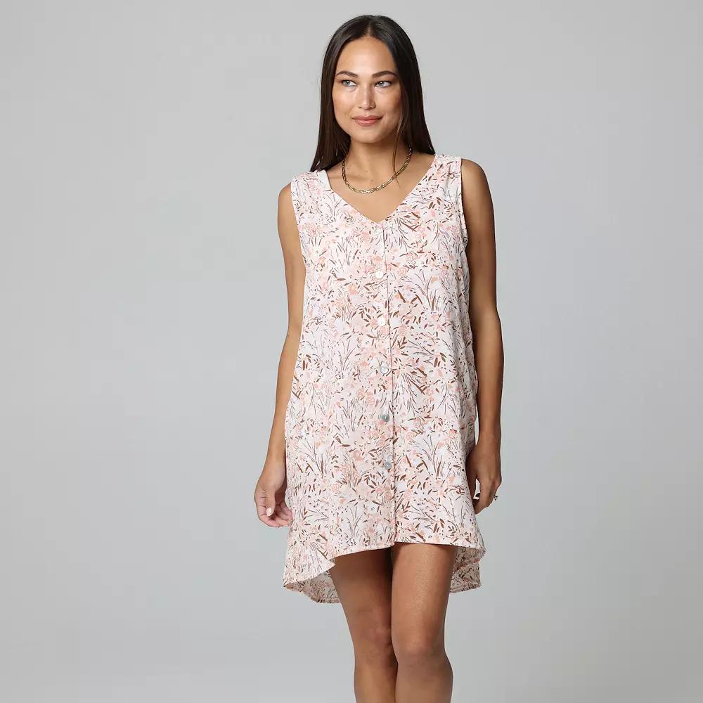 Women's J. Valdi Button Down Swim Cover-Up Dress,  Product Image