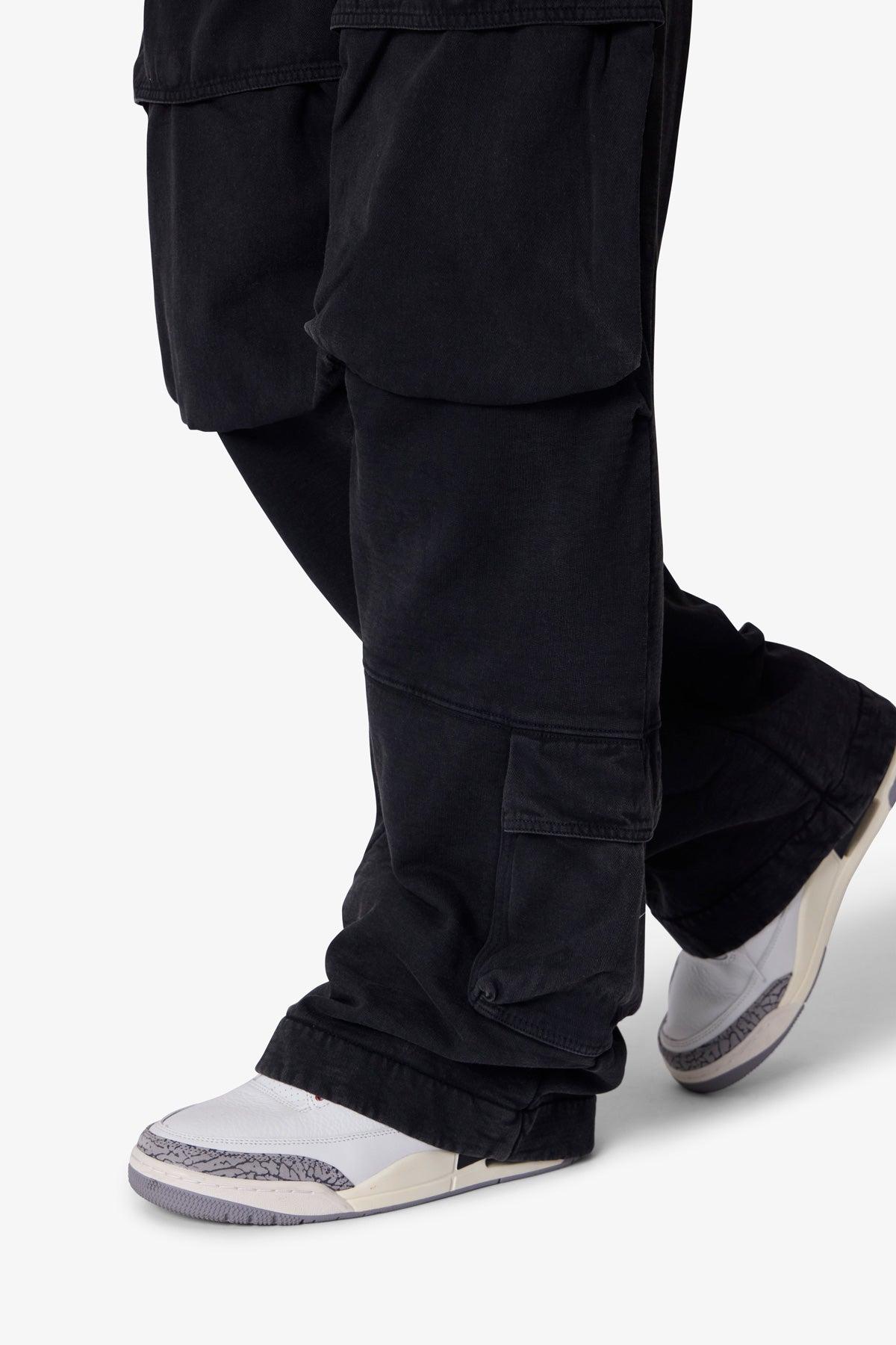 Front Cargo Sweatpants - Washed Black Product Image