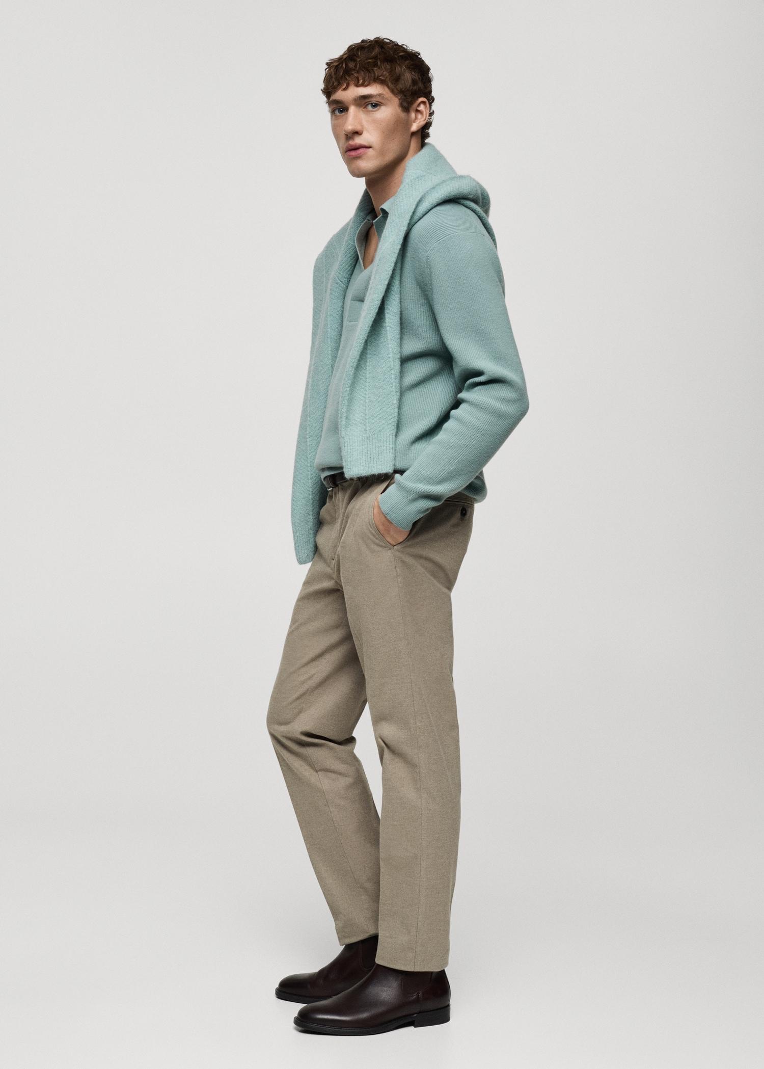 Regular-fit flannel pants - Men | MANGO USA Product Image