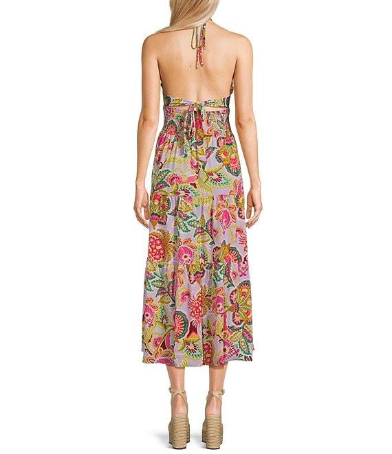 C&V Chelsea & Violet Paisley Printed Halter Midi Dress Product Image